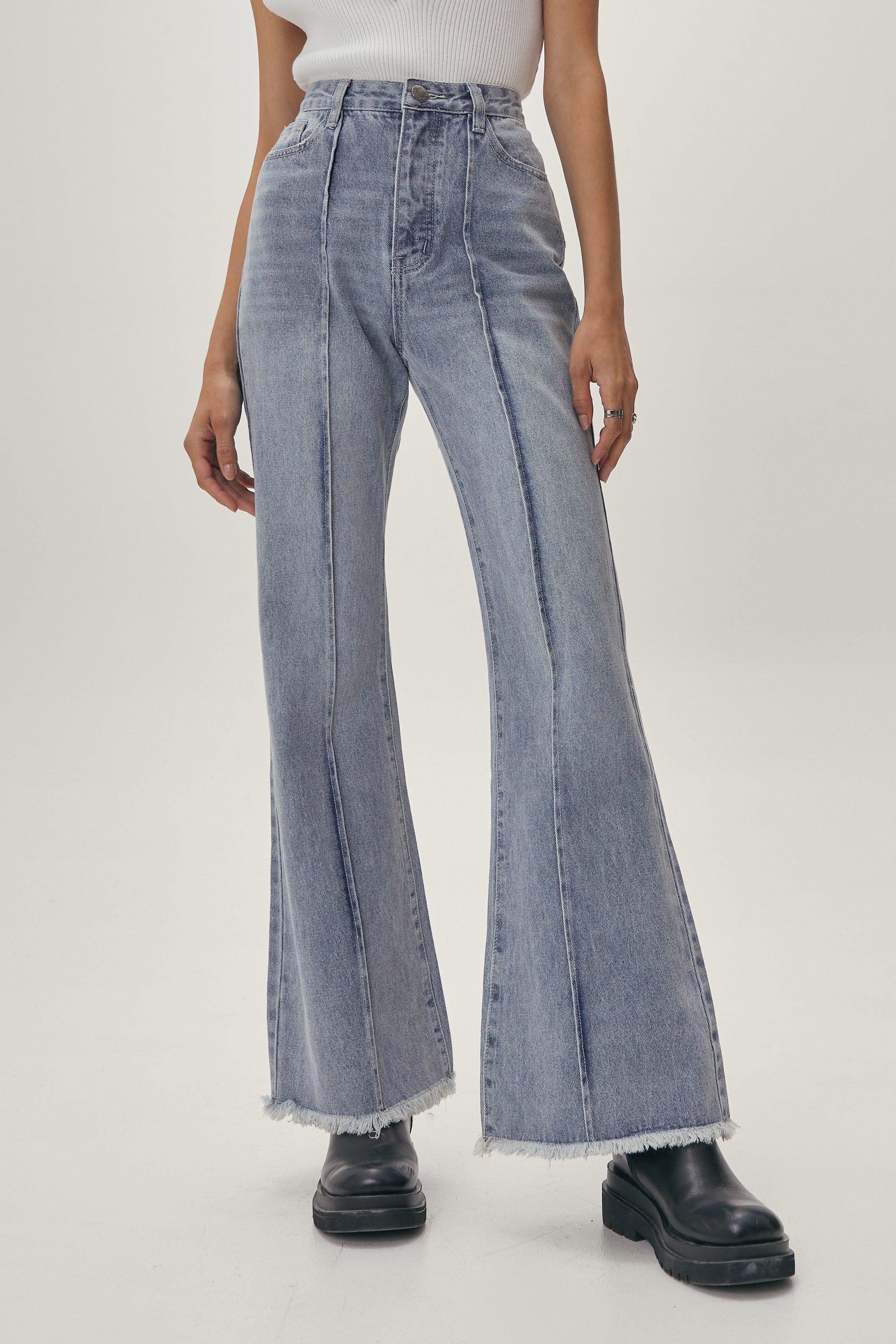 Denim Seam Detail Fit and Flare Jeans